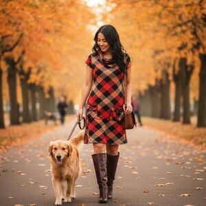 Nwt SUZY SHIER Womens Check Cowl Neck Dress Womens Size LG